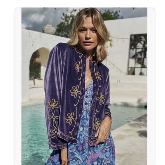 Nine Lives Bazaar Jackets & Blazers - Nine Lives Bazaar Velvet Jacket Hendrix Purple XS